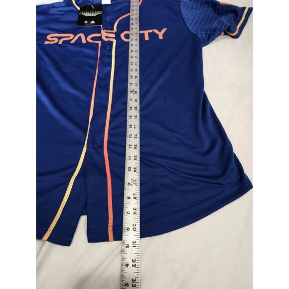 Houston Astros Jersey Mens XL Blue Button Up MLB Baseball Joshua Hader LevelTX - Picture 7 of 9